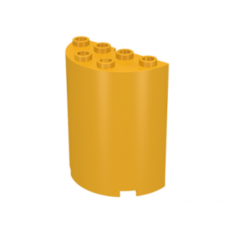 cylinder half 2x4x4 bright light orange